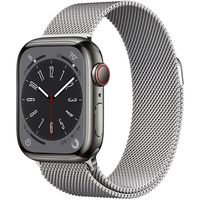 Apple Watch Series 8 LTE 41 мм (корпус из нержавеющей стали, графит/миланский графитовый)