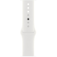 Apple Watch SE 2 44 мм (алюминиевый корпус, серебристый/белый, спортивный силиконовый ремешок S/M) Image #3