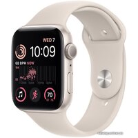 Apple Watch SE 2 44 мм (алюминиевый корпус, звездный свет/звездный свет, спортивный силиконовый ремешок M/L) Image #1