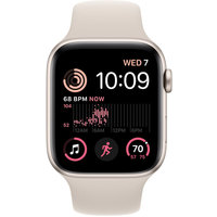 Apple Watch SE 2 44 мм (алюминиевый корпус, звездный свет/звездный свет, спортивный силиконовый ремешок M/L) Image #2