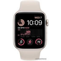 Apple Watch SE 2 44 мм (алюминиевый корпус, звездный свет/звездный свет, спортивный силиконовый ремешок M/L) Image #2