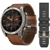 Garmin Fenix 8 Sapphire 51мм (титановый, каштановый кожаный ремешок) Image #1