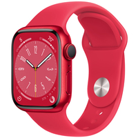 Apple Watch Series 8 41 мм (алюминиевый корпус, красный/красный, спортивные силиконовые ремешки S/M + M/L) Image #1