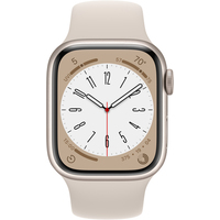 Apple Watch Series 8 41 мм (алюминиевый корпус, звездный свет/звездный свет, спортивный силиконовый ремешок S/M) Image #2