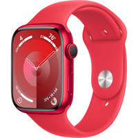 Apple Watch Series 9 45 мм (алюминиевый корпус, красный/красный, спортивный силиконовый ремешок M/L) Image #1