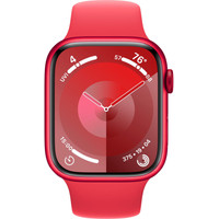Apple Watch Series 9 45 мм (алюминиевый корпус, красный/красный, спортивный силиконовый ремешок M/L) Image #2