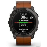 Умные часы Garmin Epix Pro Gen 2 Sapphire 51 мм (карбоново-серый титан/каштановый, с кожаным и силиконовым ремешками) - Изображение №6 — Chaika Market