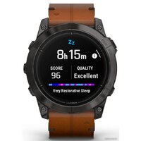 Умные часы Garmin Epix Pro Gen 2 Sapphire 51 мм (карбоново-серый титан/каштановый, с кожаным и силиконовым ремешками) - Изображение №8 — Chaika Market