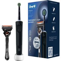 Oral-B Vitality Pro X Clean с бритвой Gillette Fusion 5 (черный) Image #1