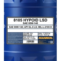 Mannol Hypoid LSD 85W-140 20л Image #2