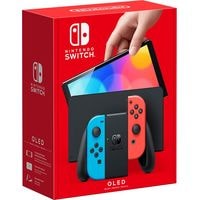 Nintendo Switch OLED (черный, с неоновыми Joy-Con) Image #1