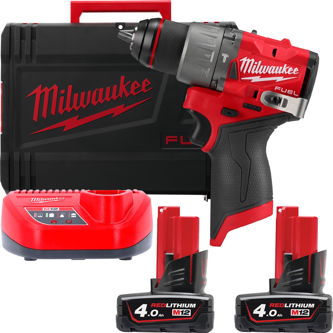 Milwaukee M12 FUEL M12FPD2-402X 4933479869 (с 2-мя АКБ 4 Ач, кейс) Image #1