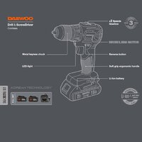 Daewoo Power DAA 3021Li Set (с 2-мя АКБ, кейс) Image #3
