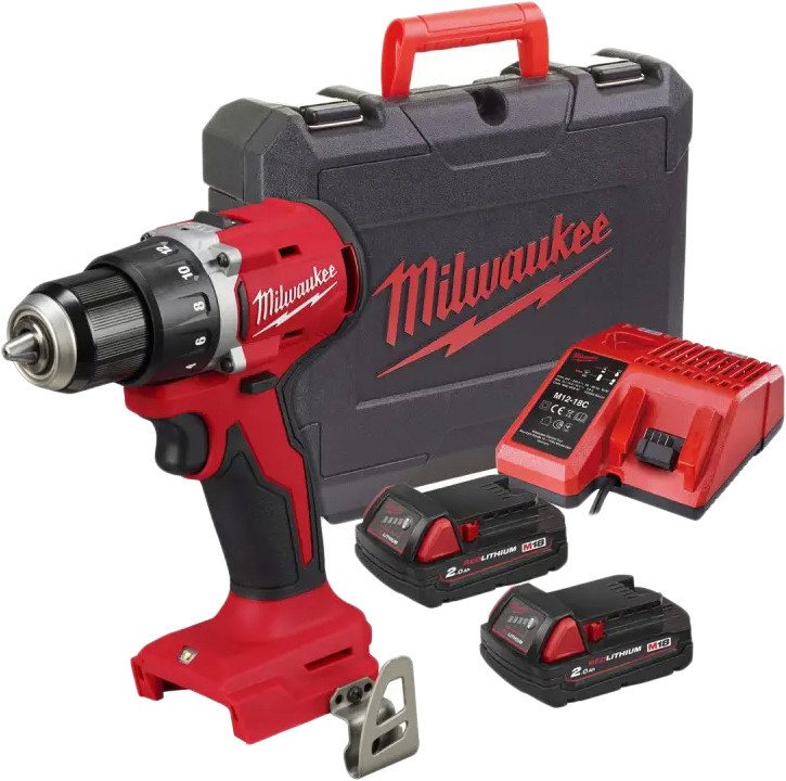 Milwaukee M18 M18BLDDRC-202C 4933492833 (с 2-мя АКБ 2 Ач, кейс) Image #1