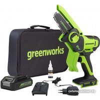 Greenworks G24MCS10K4 2008207UB (с 1-им АКБ 4 Ач)