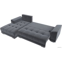 Лига диванов НордСтар левый 121110L (велюр серый/подушки велюр серый) Image #6