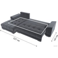Лига диванов НордСтар левый 121110L (велюр серый/подушки велюр серый) Image #10