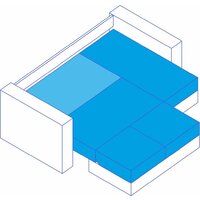 Сириус Лидер-3 с оттоманкой ППУ 260x165 (Eva 22 велюр синий) Image #10