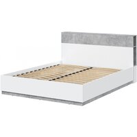 Кровать Интерлиния Quartz QZ-К160 (белый платинум/бетон) - Изображение №1 — Chaika Market