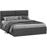 Кровать Трия Глосс универсальный тип 1 с ПМ 160x200 (микровелюр Wellmart Graphite) — Chaika Market
