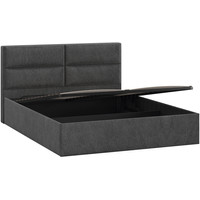 Кровать Трия Глосс универсальный тип 1 с ПМ 160x200 (микровелюр Wellmart Graphite) - Изображение №3 — Chaika Market