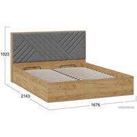 Трия Хилтон универсальная тип 1 с ПМ 160x200 (дуб крафт золотой/велюр серый) Image #4