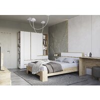 Кровать Стендмебель Хелен КР 02 140x200 (белый/дуб крафт золотой) - Изображение №5 — Chaika Market