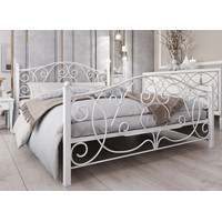 Кровать Князев Мебель Виктория 140x200 ВЯ.140.200.Б (белый муар) — Chaika Market