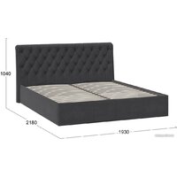Кровать Трия Скарлет универсальная тип 1 с ПМ 180x200 (велюр графит) - Изображение №4 — Chaika Market