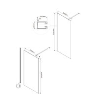 Vincea Walk-In VSW-1H900MRB (матовый черный/зеркальное) Image #3