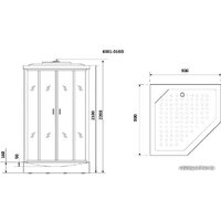 Niagara NG-6001-01GD 90x90x220 (прозрачное стекло) Image #3