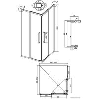 Grossman Cosmo 100x100x195 300.K33.02.1010.21.02 (черный матовый/шиншилла стекло) Image #11