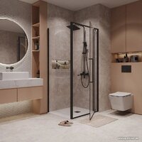 Niagara 90x80x195 NG-85-9AB-A80B-34 (черный матовый/прозрачное стекло) Image #9