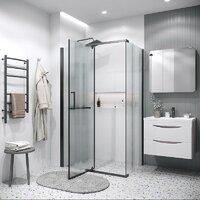 Grossman Pragma 100x90x195 120.K33.03.1090.21.02 (черный матовый/стекло шиншилла) Image #9
