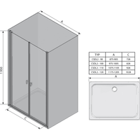 Ravak Chrome CSDL2 120 (белый/прозрачное) Image #3
