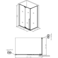 Aquanet Ideal AE-AXC94MZ-S-C 140x90 (прозрачное стекло/хром) Image #4