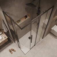 Grossman Galaxy 90x70x195 300.K33.01.9070.21.00 (черный матовый/прозрачное стекло) Image #10