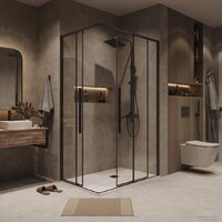 Grossman Galaxy 90x70x195 300.K33.01.9070.21.00 (черный матовый/прозрачное стекло) Image #8