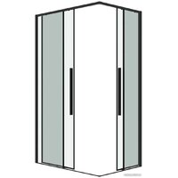 Grossman Galaxy 90x70x195 300.K33.01.9070.21.00 (черный матовый/прозрачное стекло) Image #2
