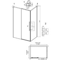 Grossman Galaxy 100x80x195 120.K33.01.1080.21.10 (черный матовый/тонированное стекло) Image #10