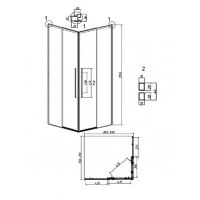 Grossman Galaxy 90x80x195 300.K33.01.9080.21.02 (черный матовый/шиншилла стекло) Image #11