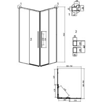 Grossman Galaxy 100x80x195 300.K33.01.1080.21.00 (черный матовый/прозрачное стекло) Image #11