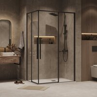 Grossman Galaxy 100x80x195 300.K33.01.1080.21.00 (черный матовый/прозрачное стекло) Image #7