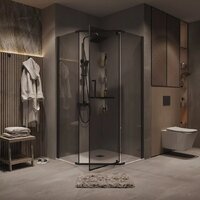 Grossman Pragma 100x100x195 302.K33.03.1010.21.10 (черный матовый/тонированное стекло) Image #7
