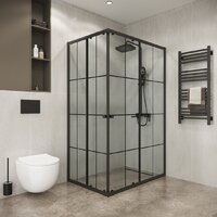 Niagara Eco NG-1018-14QKL 100x80x190 (черный/стекло клетка) Image #3