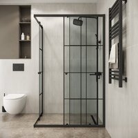 Niagara Eco NG-1018-14QKL 100x80x190 (черный/стекло клетка) Image #4