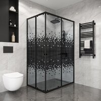 Niagara Eco NG-1018-14QBLACK 100x80x190 (черный/стекло мозаика) Image #3