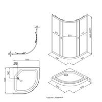 Triton Альфа Хром А1 100х100 без поддона (прозрачное стекло) Image #2