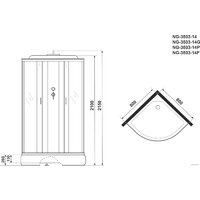 Niagara NG-3503-14P 80x80x215 (тонированное стекло) Image #4