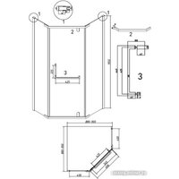 Grossman Pragma 90x90x195 302.K33.03.9090.10.00 (хром/прозрачное стекло) Image #11